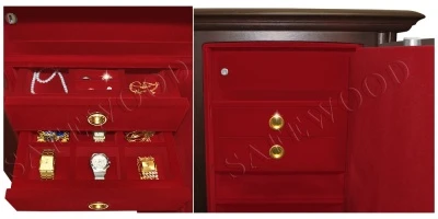 Сейф с отделкой деревом Safewood 1678EL Flock Chrome
